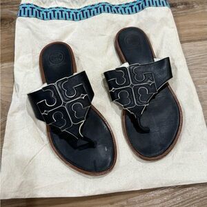 Tory Burch Black Leather Sandals sz 7
